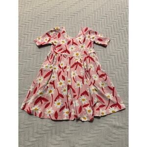 Hanna Andersson red floral print dress size 5